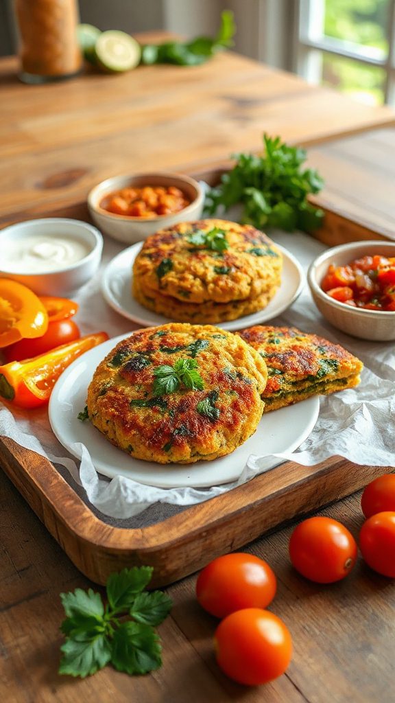 chickpea spinach protein patties