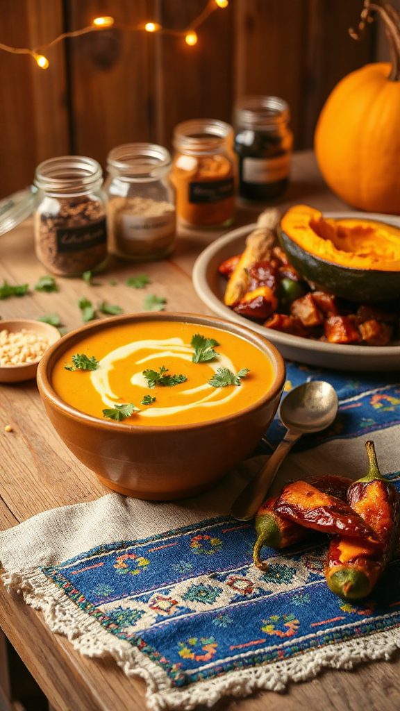 chili cheese pumpkin soup