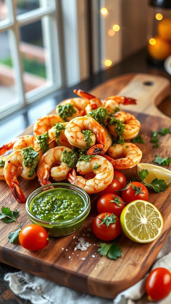 chimichurri shrimp grilled skewers
