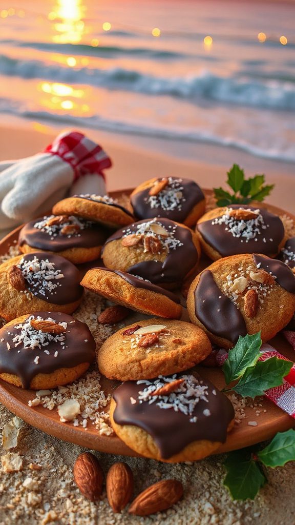 chocolate almond coconut cookies