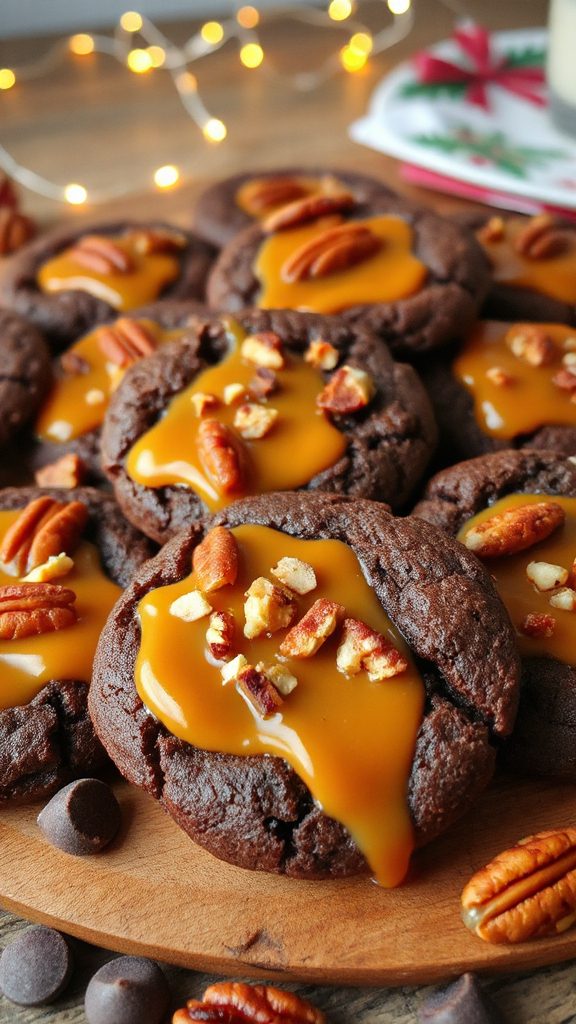 chocolate caramel pecan cookies