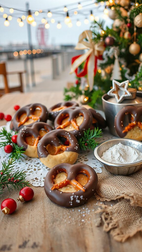 chocolate caramel pretzel cookies