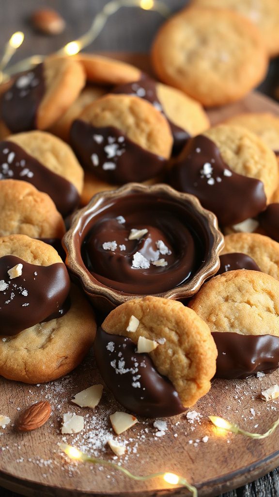 chocolate coated almond cookies