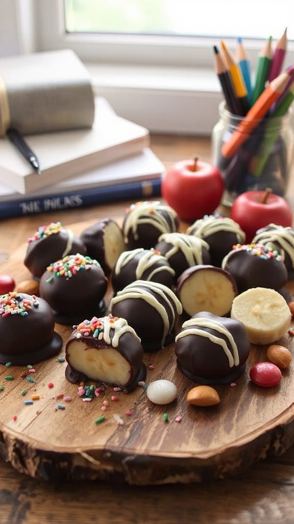 chocolate covered banana bites