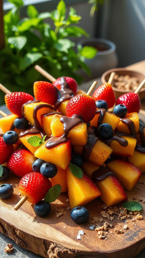 chocolate covered fruit skewers