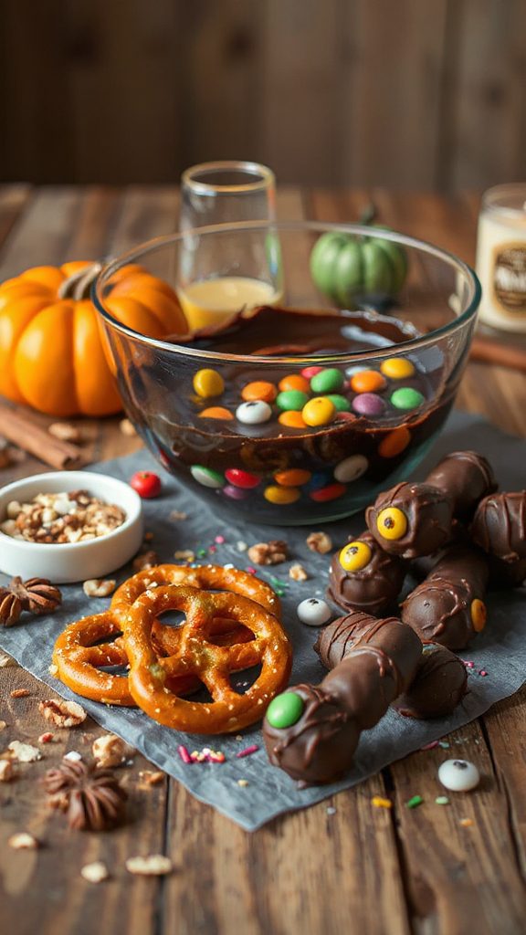 chocolate covered pretzel monsters
