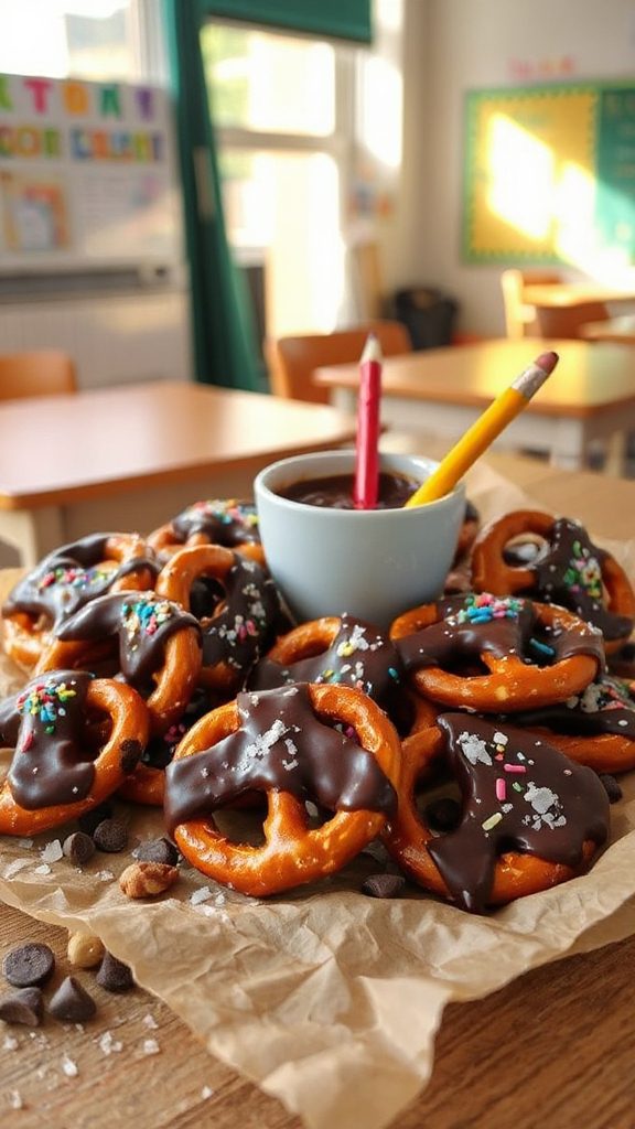 chocolate covered pretzel treats