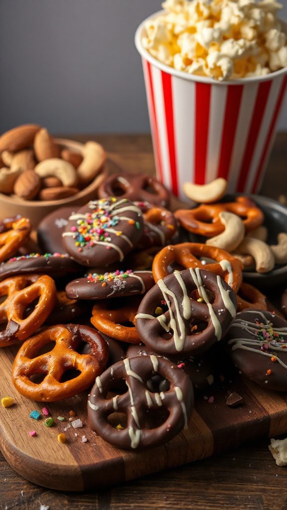 chocolate covered salty pretzels
