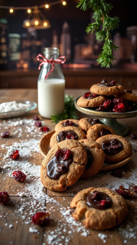 chocolate cranberry holiday cookies