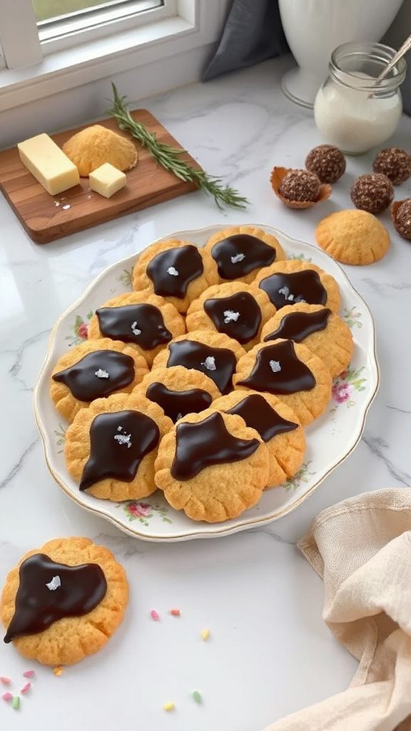 chocolate dipped butter cookies