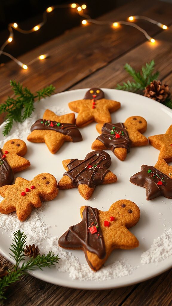 chocolate dipped gingerbread cookies
