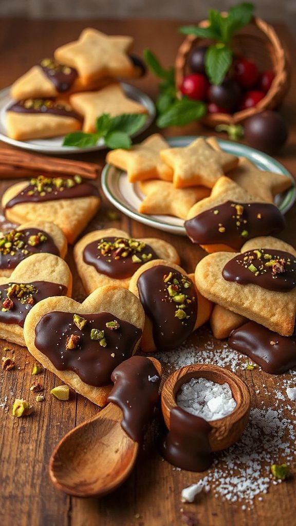 chocolate dipped shortbread cookies