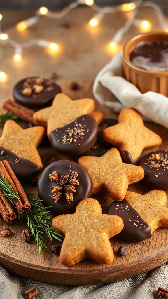 chocolate dipped spiced cookies