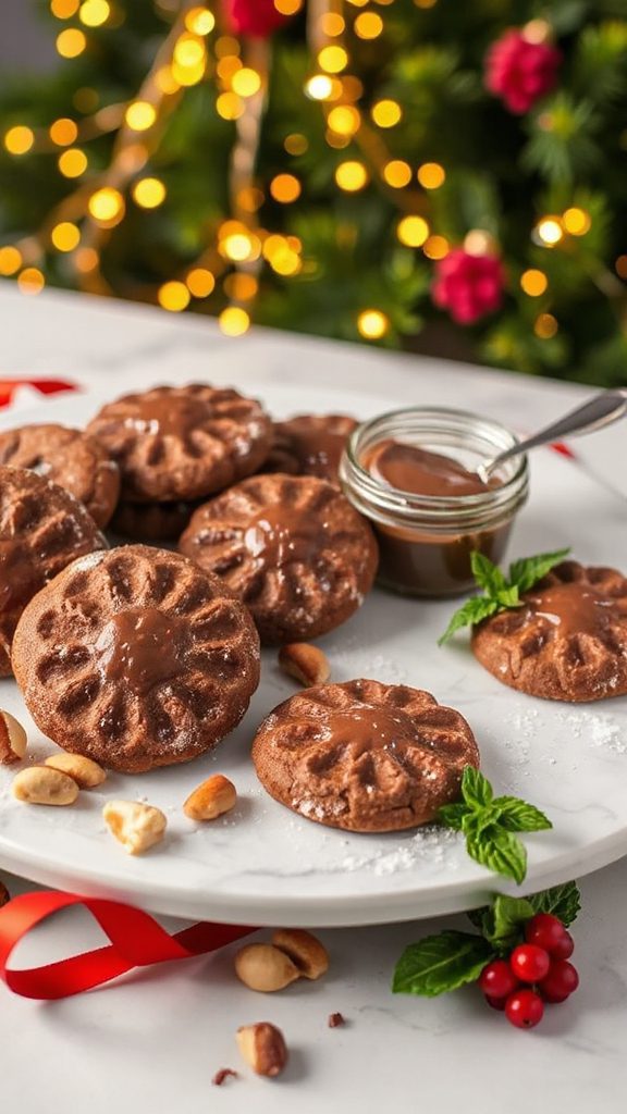 chocolate hazelnut holiday cookies