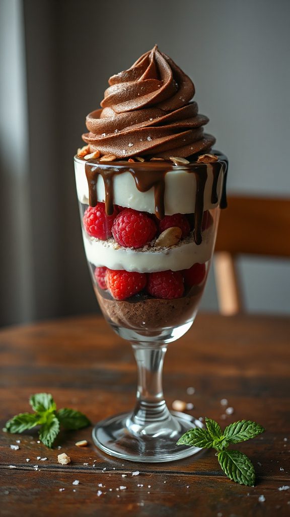 chocolate mousse layered parfait