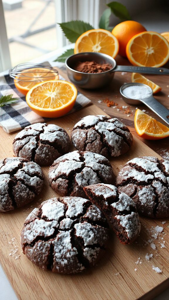 chocolate orange crinkle cookies