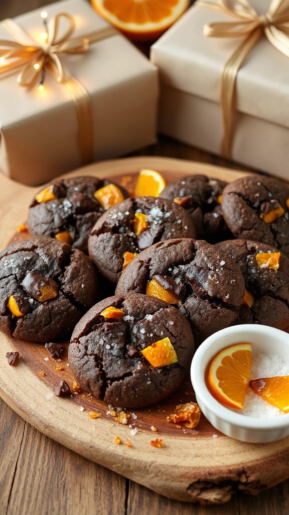 chocolate orange salted cookies