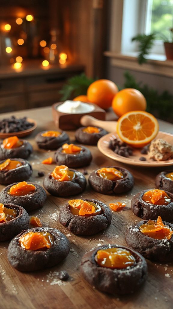 chocolate orange thumbprint cookies