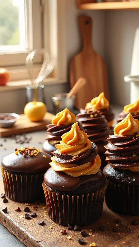 chocolate peanut butter cupcakes