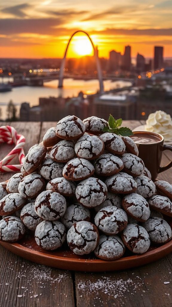 chocolate peppermint crinkle cookies chocolate peppermint crinkle cookies