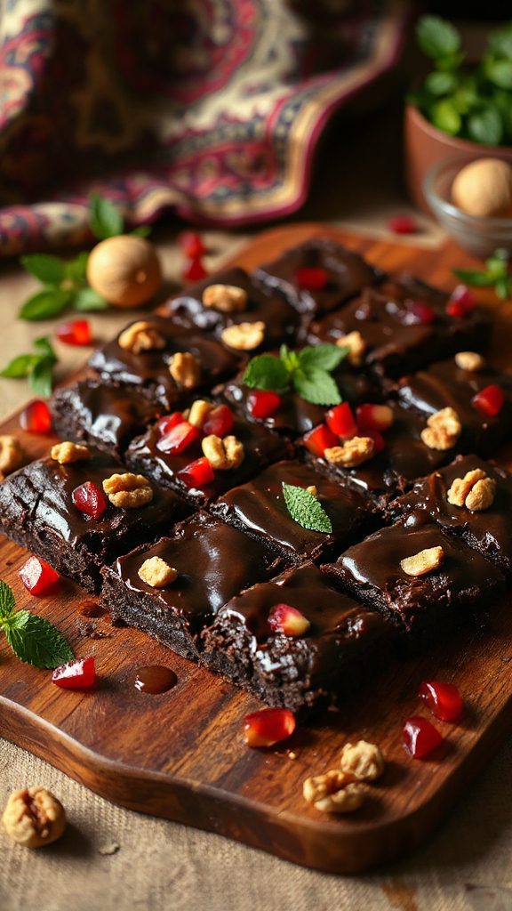chocolate pomegranate fusion brownies