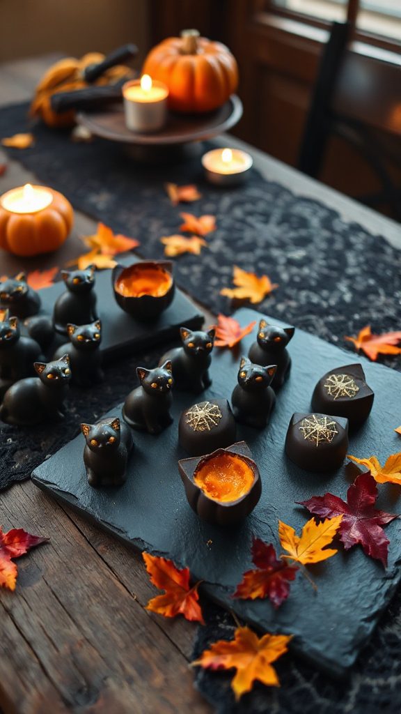 chocolate pralines with pecans
