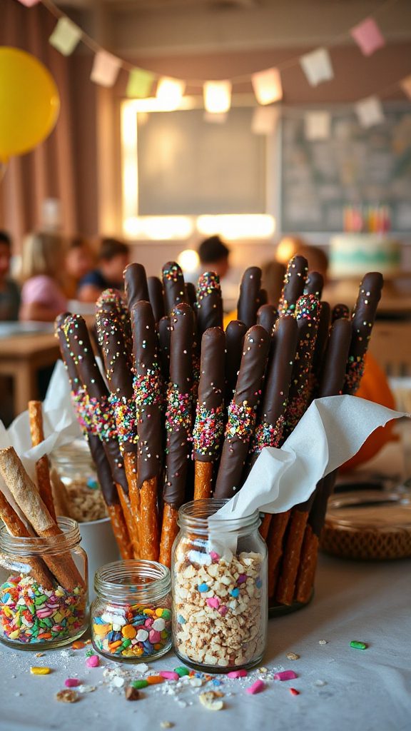 chocolate pretzel rod treats