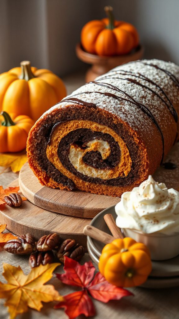 chocolate pumpkin cake roll