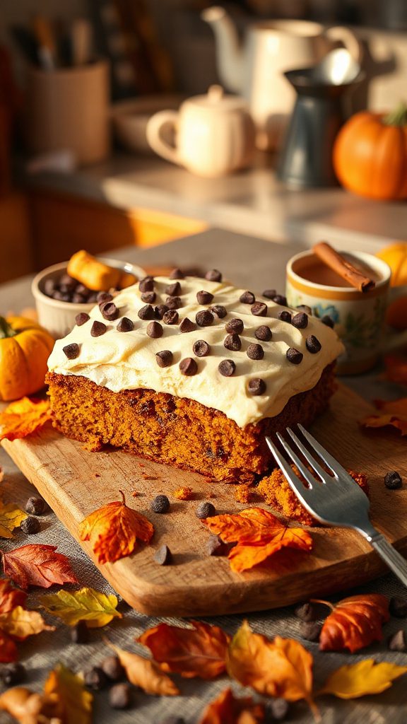 chocolate pumpkin sheet cake