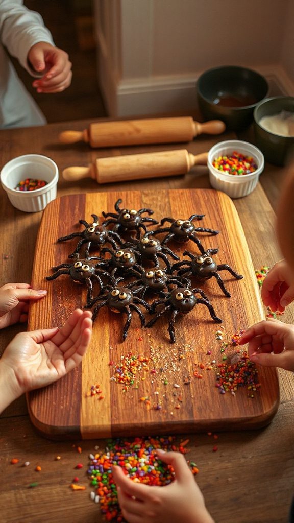 chocolate spider pretzel treats