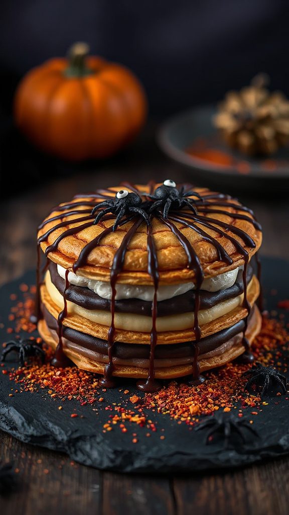 chocolate spider web dessert