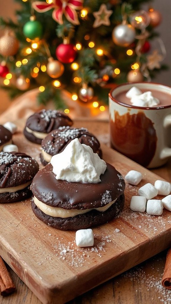 chocolatey marshmallow sandwich cookies