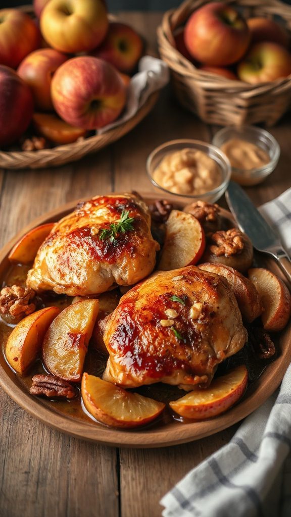cider braised chicken with apples
