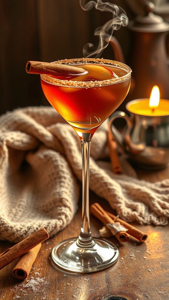 cinnamon apple brandy martini
