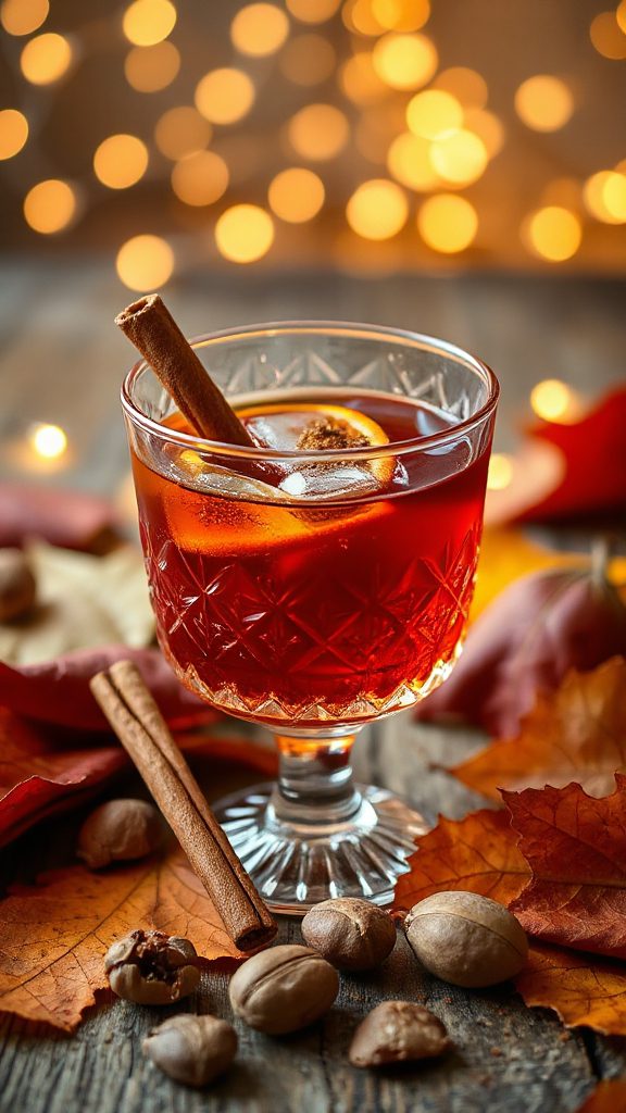 cinnamon flavored negroni cocktail