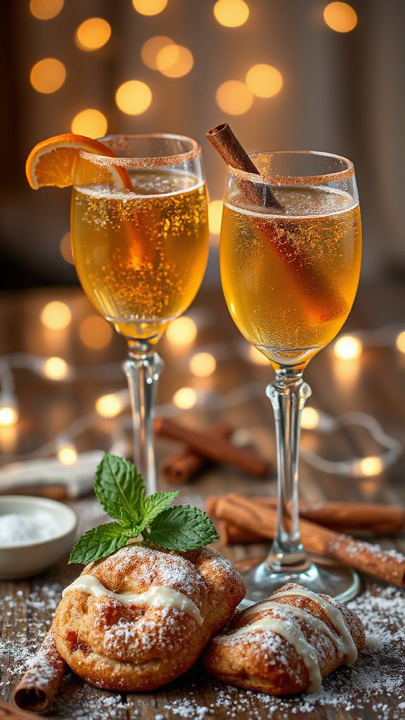 cinnamon flavored sparkling cocktail