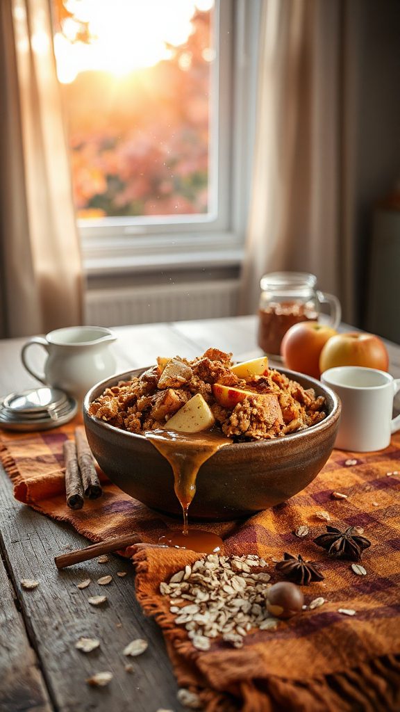 cinnamon infused apple granola delight
