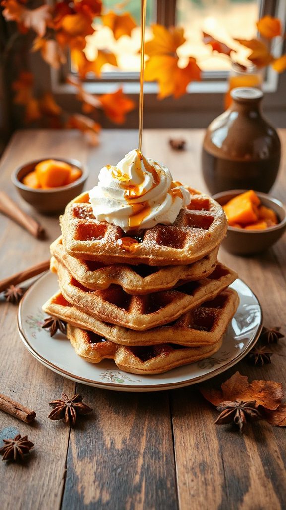 cinnamon infused fluffy waffles
