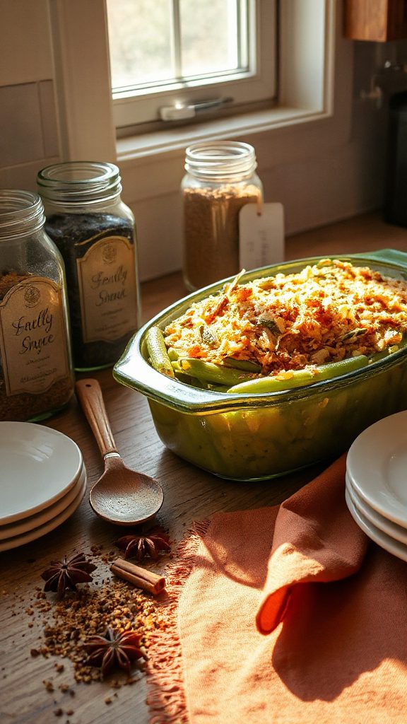 cinnamon nutmeg green bean casserole