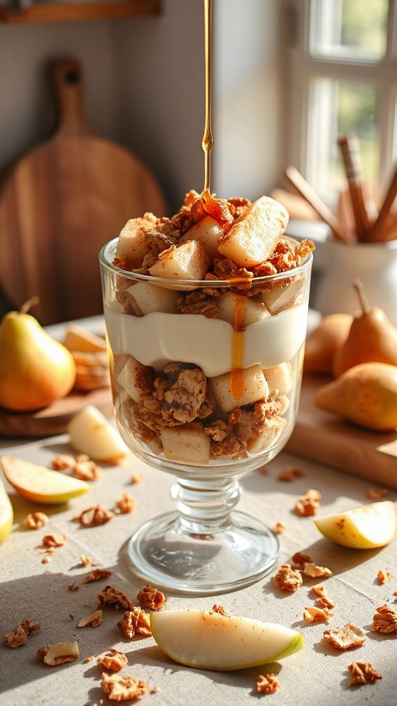 cinnamon pear granola parfait cinnamon pear granola parfait