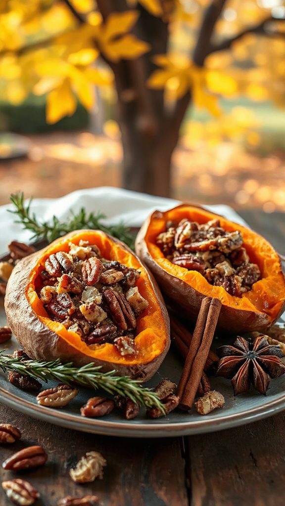 cinnamon pecan stuffed sweet potatoes cinnamon pecan stuffed sweet potatoes