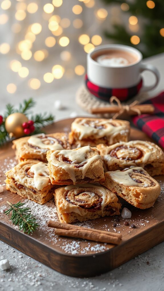 cinnamon roll inspired cookie bars