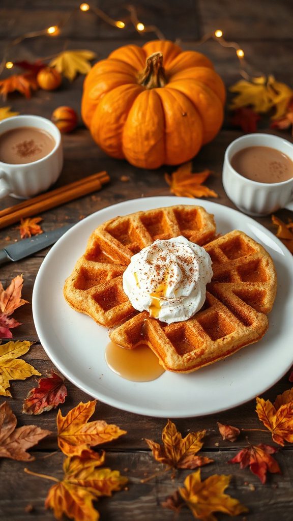 cinnamon roll pumpkin pie waffles cinnamon roll pumpkin pie waffles