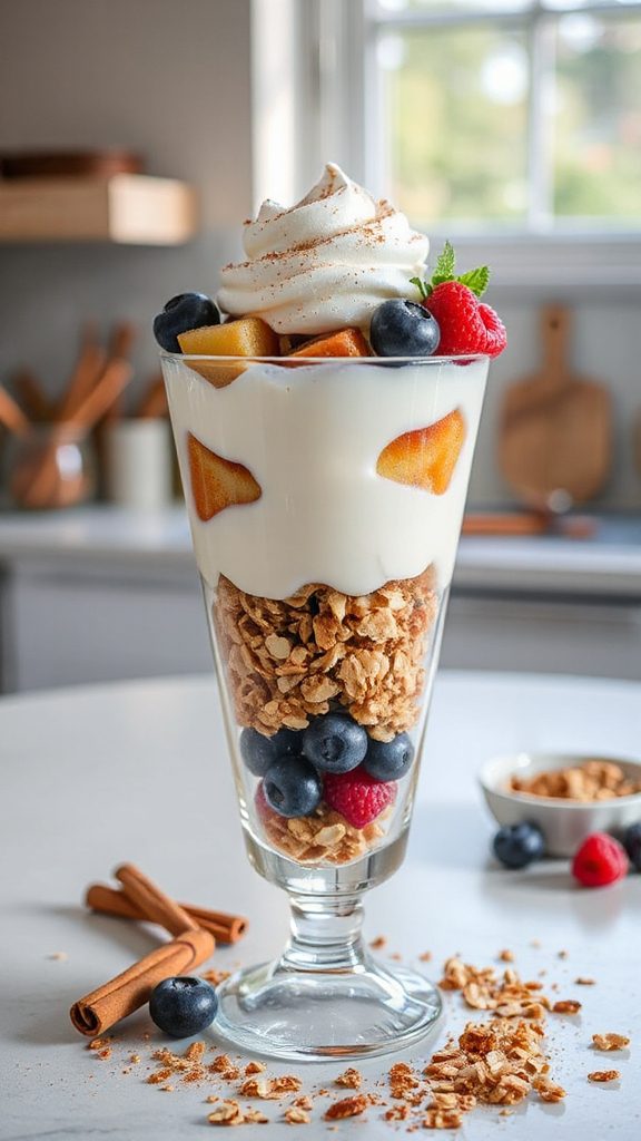 cinnamon roll yogurt parfait
