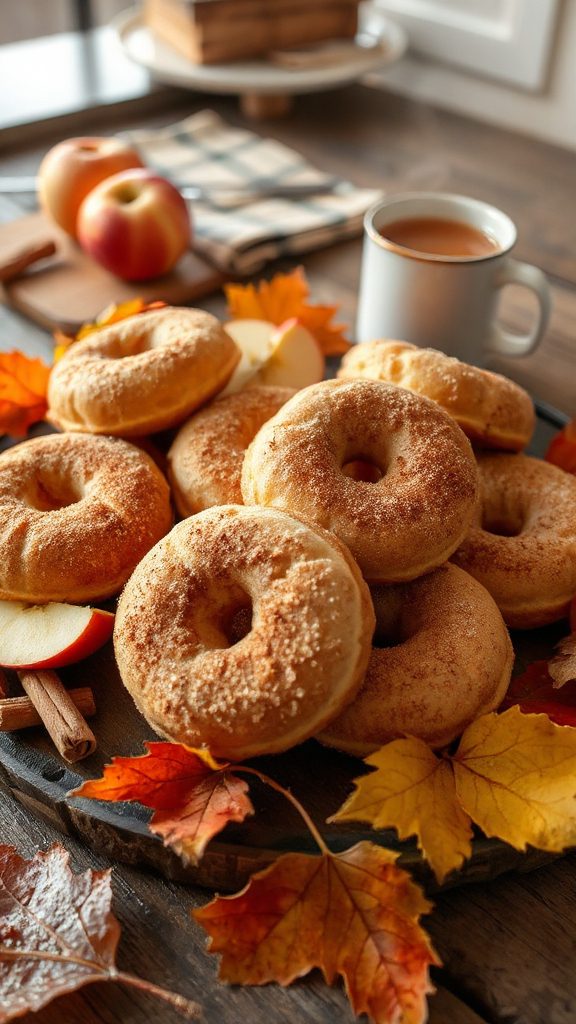cinnamon spiced apple cider donuts