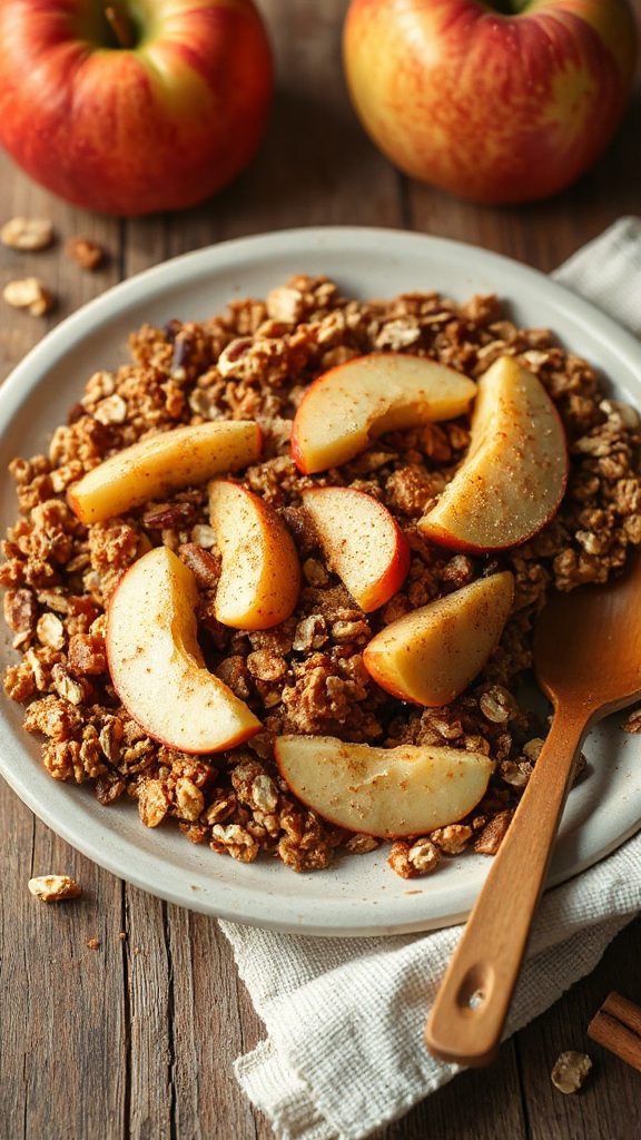 cinnamon spiced apple granola bake