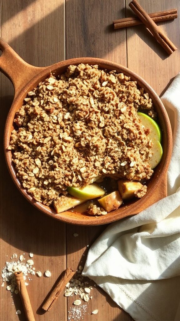 cinnamon spiced apple oat crisp