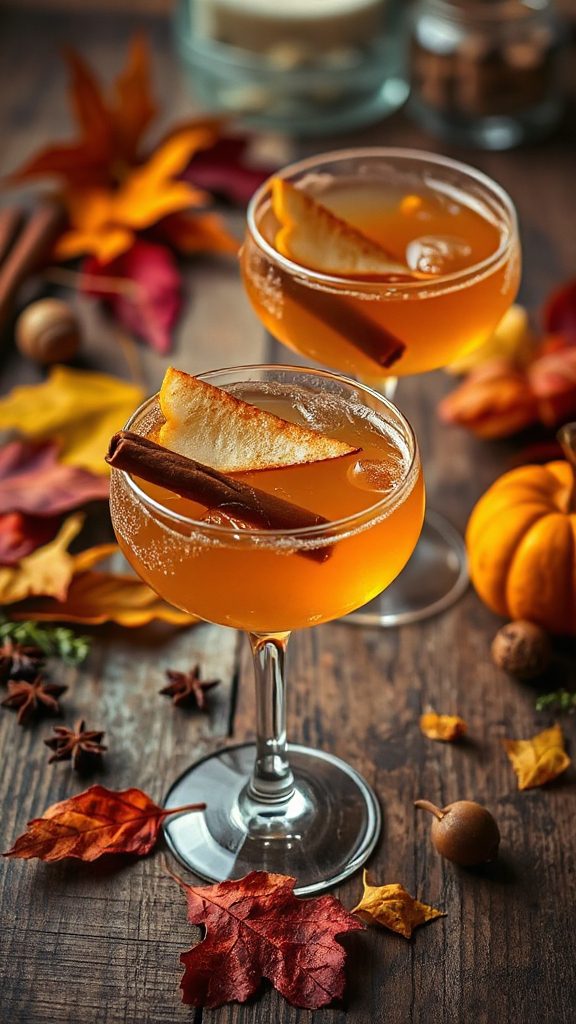 cinnamon spiced pear cocktail