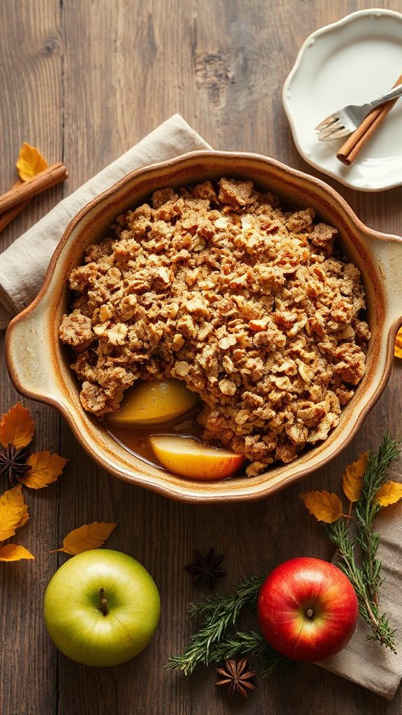 cinnamon spiced vegan apple crisp