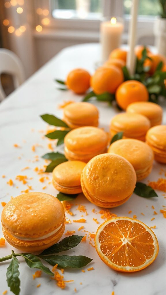 citrus flavored french macarons